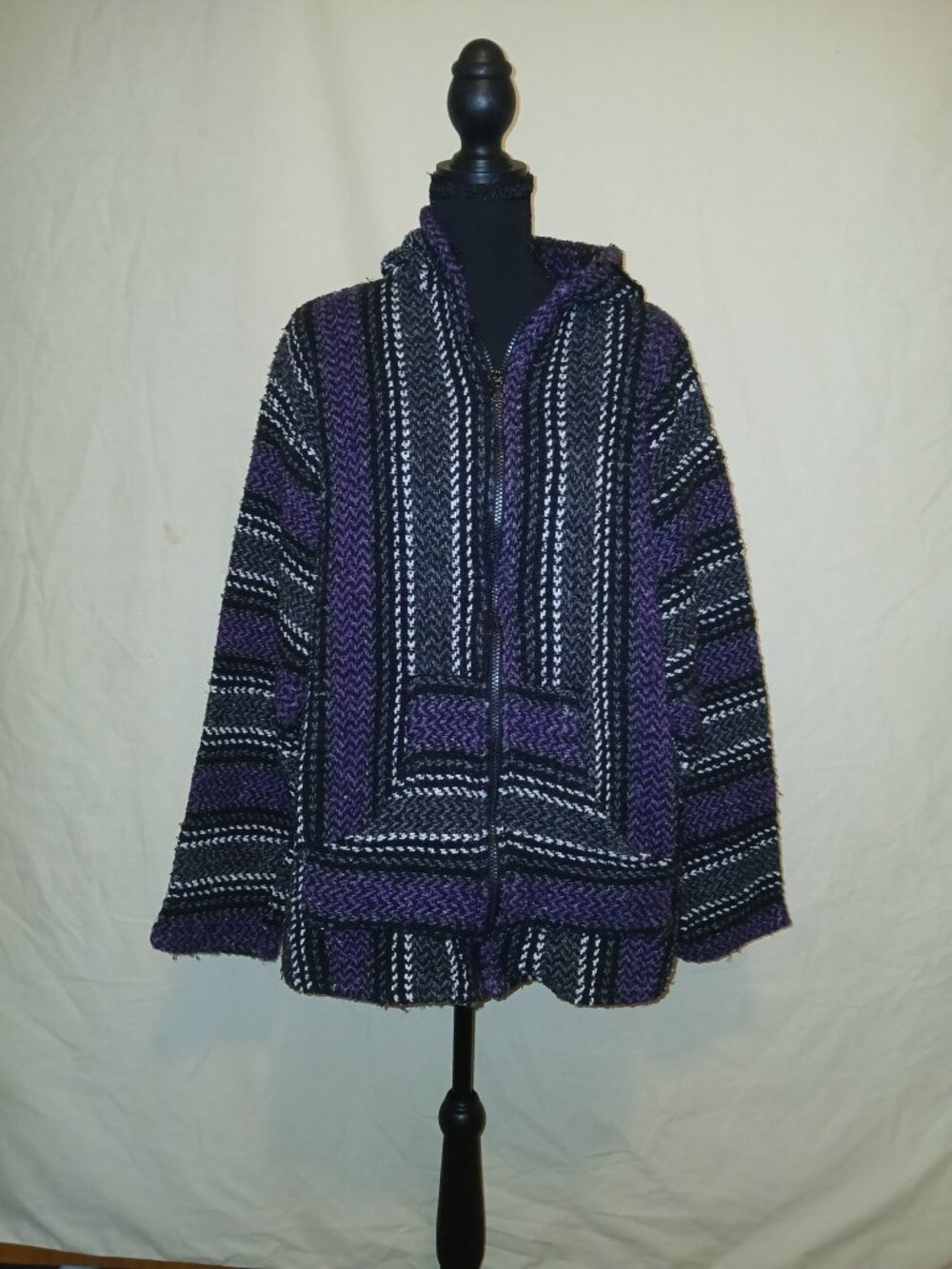 Baja Joe Women’s Purple, Black & White Zip-Up Hooded Jacket